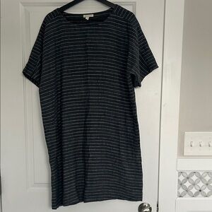 Eileen Fisher Charcoal and White Striped Top